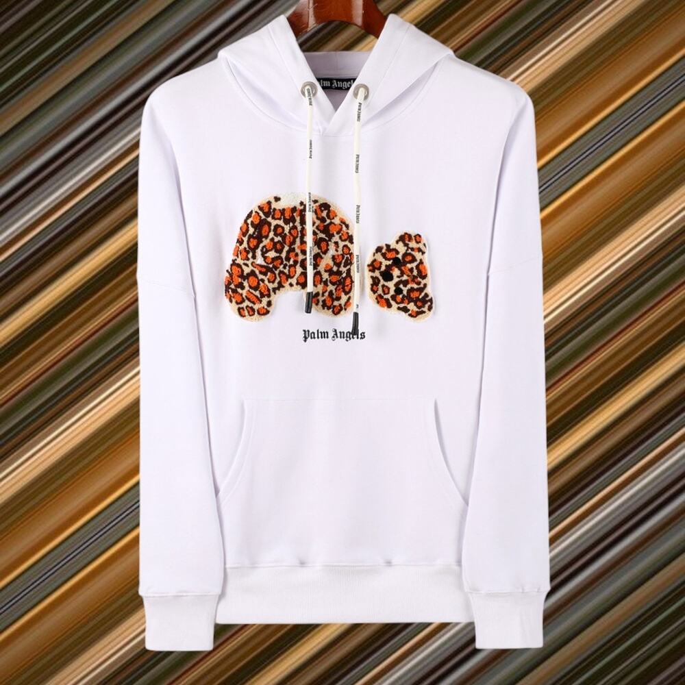 Palm Angels White Hooded Sweatshirt